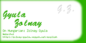 gyula zolnay business card